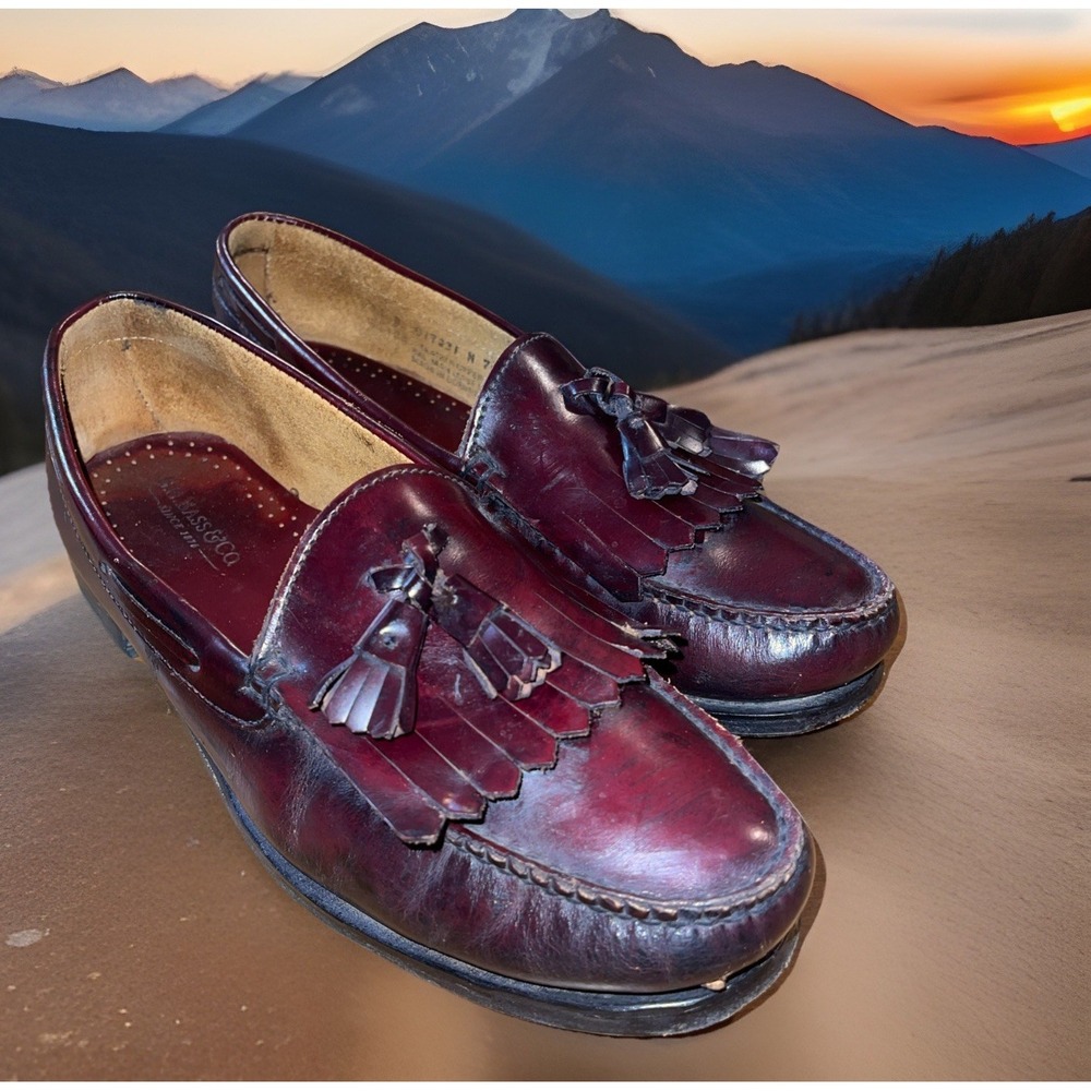 GH Bass & Co. Kiltie Tassel Loafer Men 11 D Burgundy Classy Sophisticated Preppy